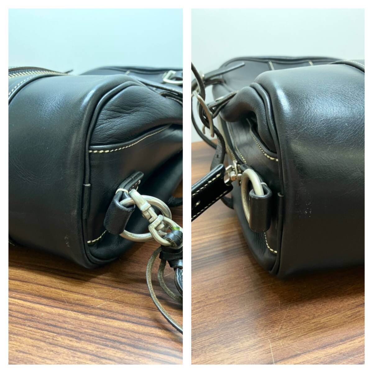 ★PAILOT RIVER パイロットリバー RED MOON ボディバッグ 斜め掛け メンズバッグ ブラック レザー 替えベルトあり