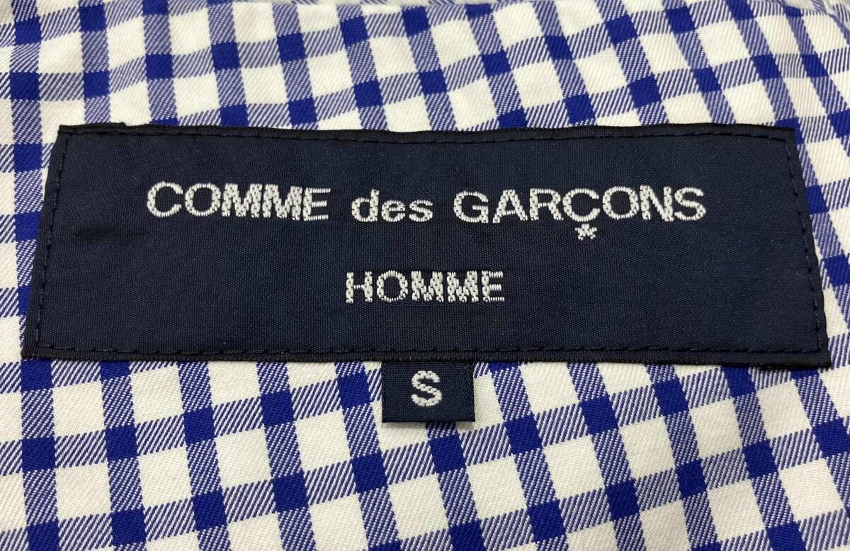 美品✨コムデギャルソン　テーラードジャケット　チェック　ブルー　L 美品✨コムデギャルソンテーラードジャケットチェックブルーL