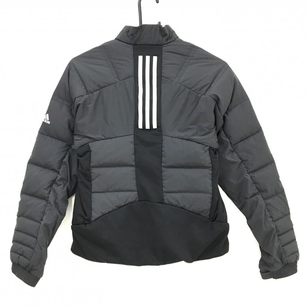 美品】アディダス ダウンジャケット 黒 背中3ライン ダウン90