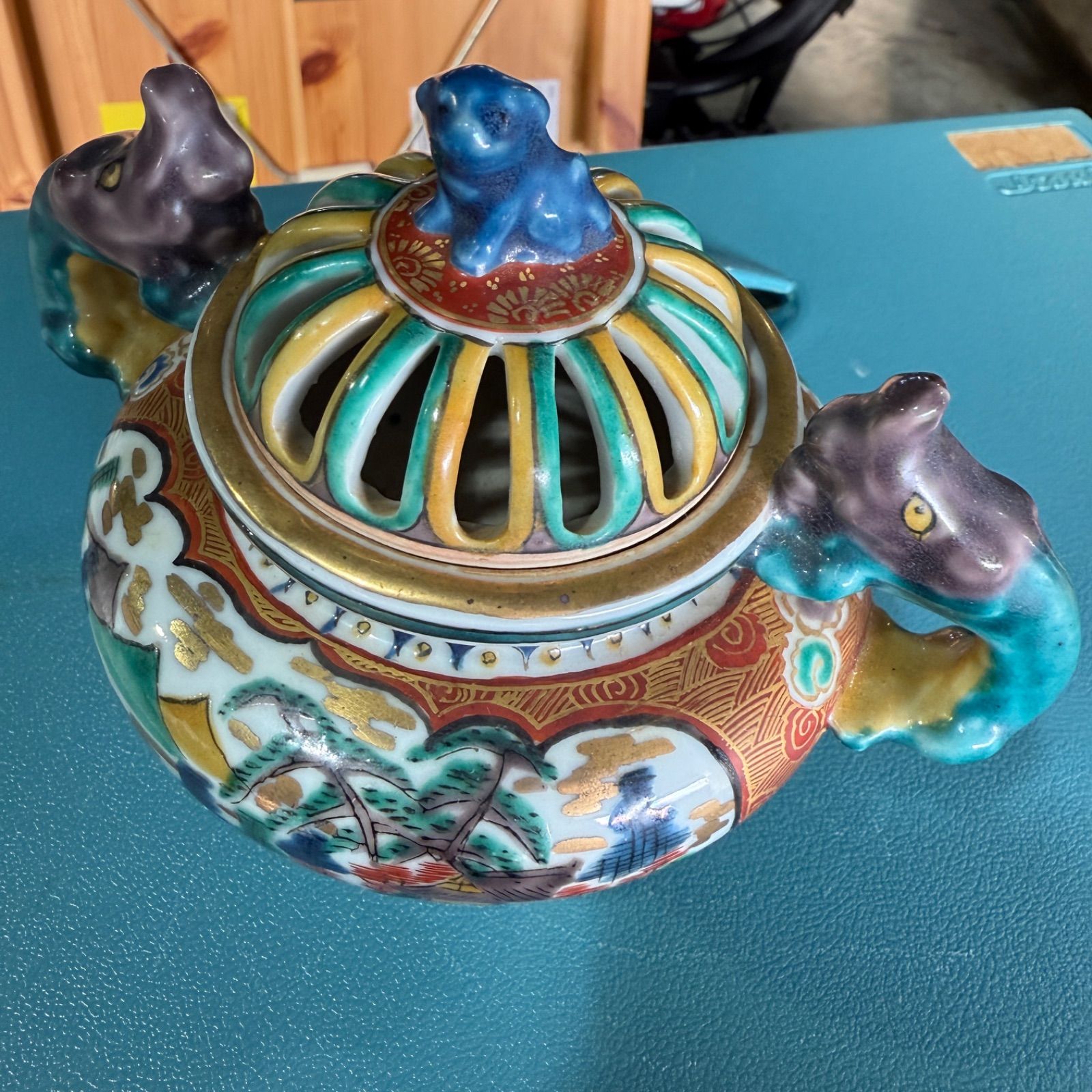 九谷焼 骨董 九谷庄三 香炉 - メルカリ