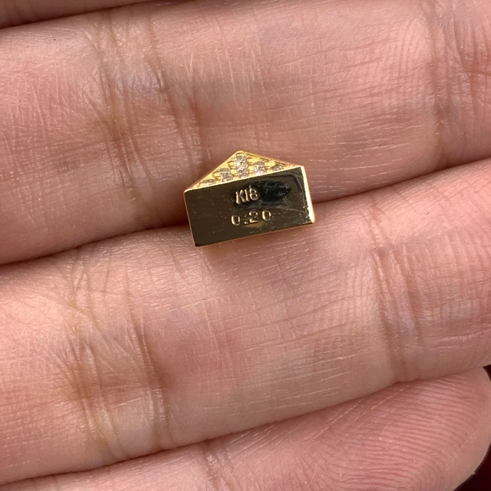 K18 キューブトップ ダイヤ0.2ct 1.5g 【公式通販】