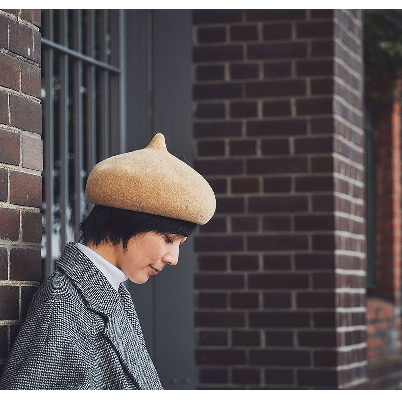 pium ビジューリボンベレー ブラック 千鳥柄リボンベレー