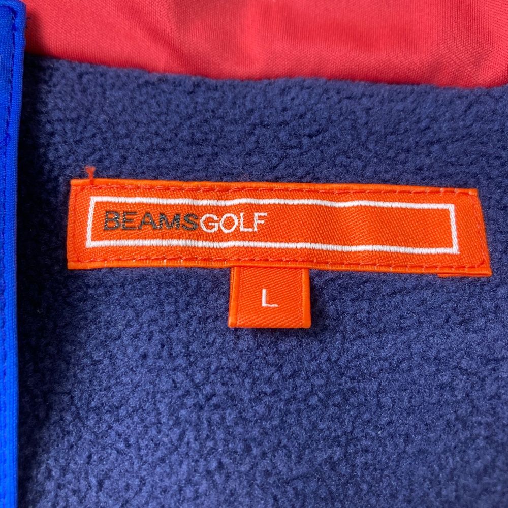 サイズ：L BEAMS GOLF ビームスゴルフ  フード付裏起毛ハーフジップブルゾン  ブルー系 [240101567579] ゴルフウェア レディース ストスト サイズ：L BEAMS GOLF ビームスゴルフ フード付裏起毛ハーフジップ