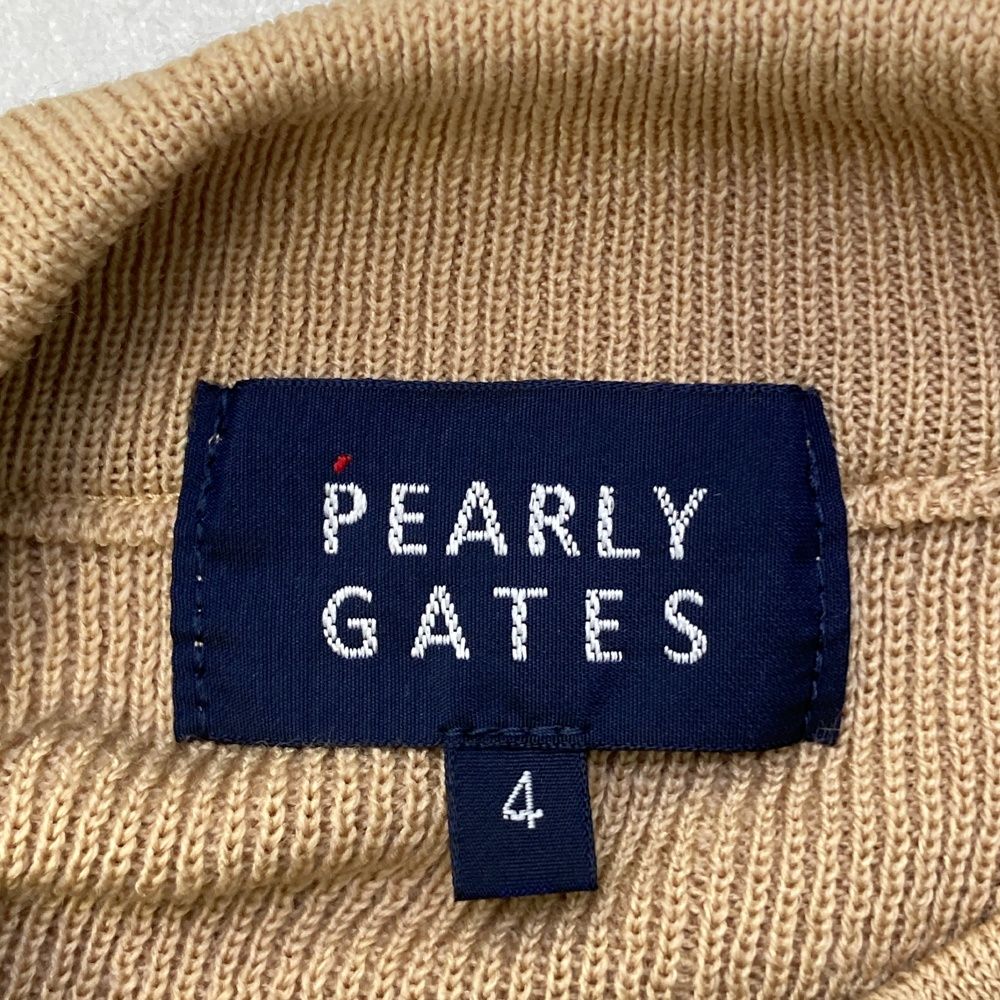 サイズ：4 PEARLY GATES パーリーゲイツ 2022年 ハイネック ニットセーター ヒョウ柄 レオパード ベージュ系 [240101569739] ゴルフウェア メンズ ストスト ゴルフ サイズ：4 PEARLY GATES パーリーゲイツ 2022年 ハイネック