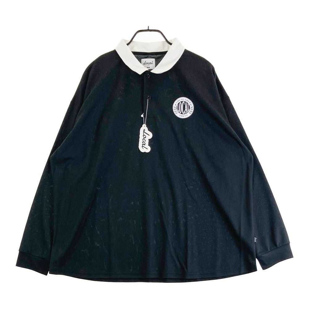 サイズ：M/L LOCAL GOLF ローカルゴルフ 長袖ポロシャツ ブラック系