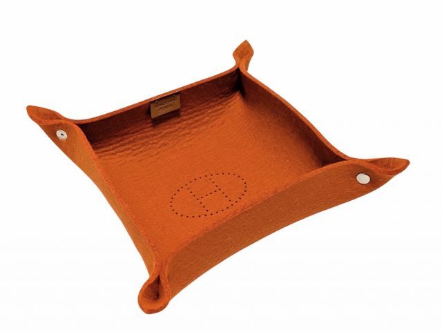 未使用 エルメス ヴィドポッシュ フェルトトレイ トレー 社名あり