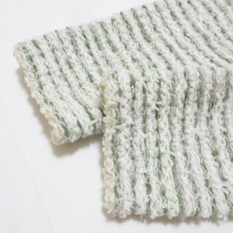 ルネ Rene 美品 ニットジャケット ラビットファー フリンジ ノーカラー