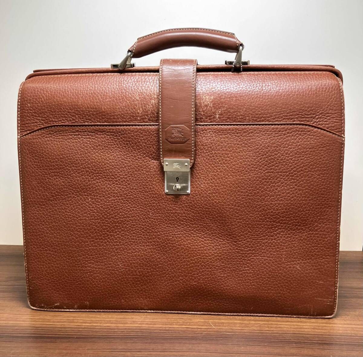 Burberrys バーバリー ダレスバッグ ビジネスバッグオールレザー ブラウン 鍵付き