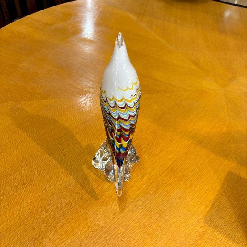 レトロ マルティグラス オウム 高さ33cm ガラス 置物 インテリア