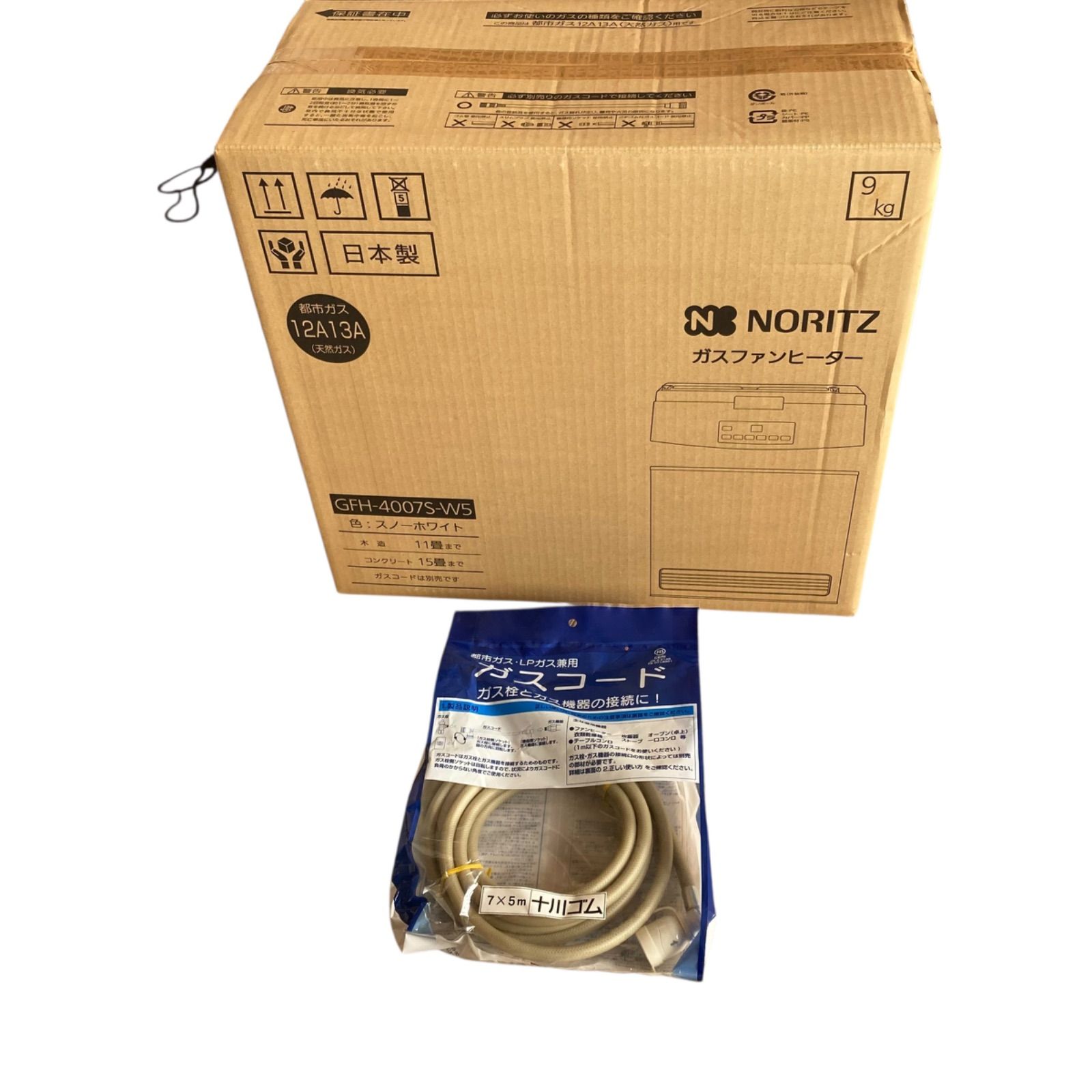 NORITZ ガスファンヒーター GFH-4007S-W5 コードお付けします 新品未使用 NORITZ ノーリツ ガスファンヒーター ガスコード付き GFH