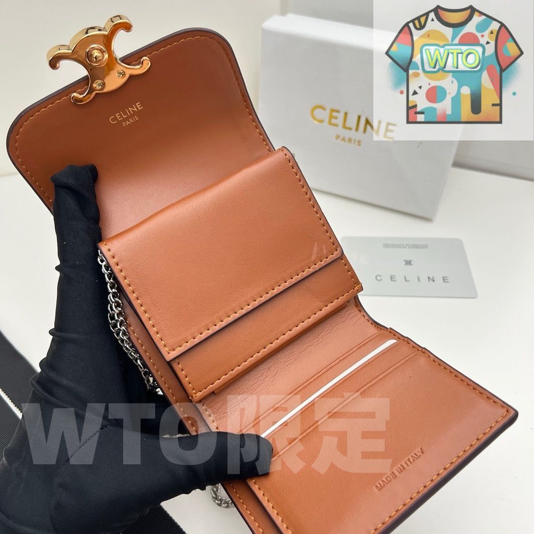 本日限定】?Celine トリオンフ チェーンウォレット 10999 ? 高級本革