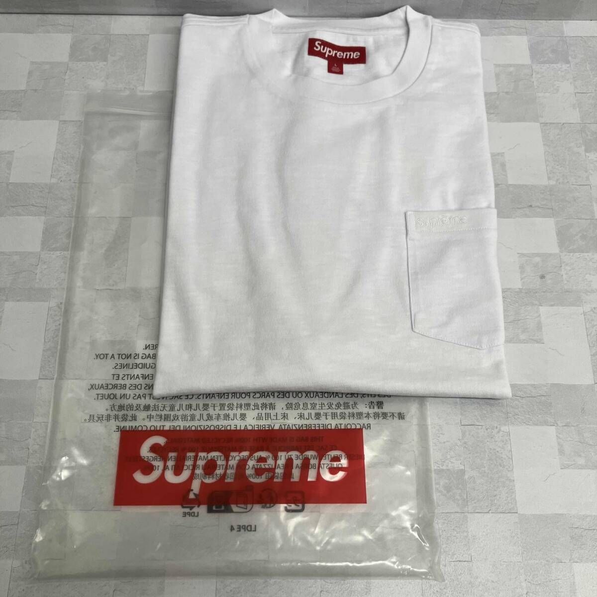Supreme シュプリーム 半袖Tシャツ S/S POCKET TEE 25SS Lサイズ 袋 