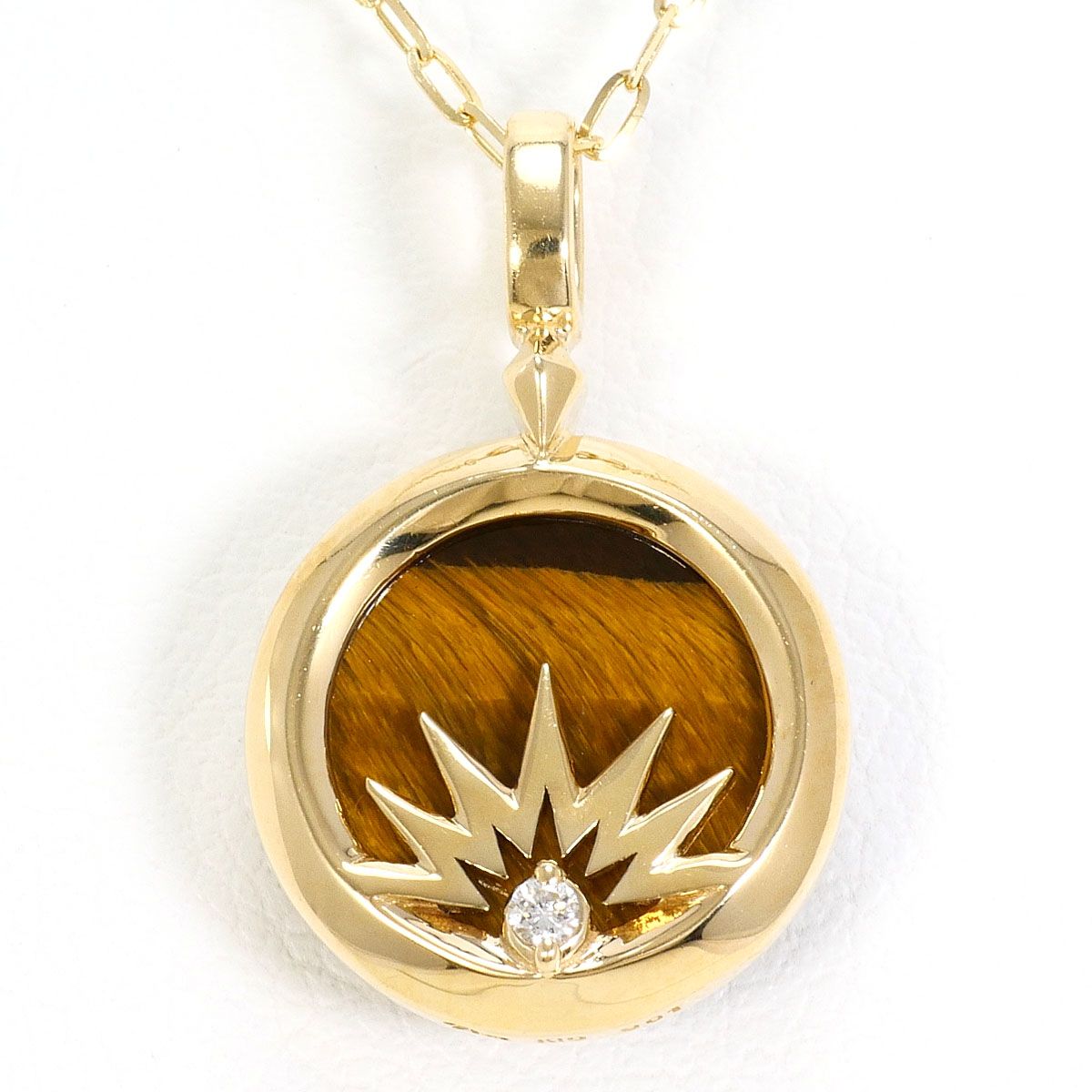 STAR JEWELRY K10YG ネックレス　タイガーアイ　ダイヤモンド スタージュエリー STAR JEWELRY K10YG ネックレス タイガーアイ