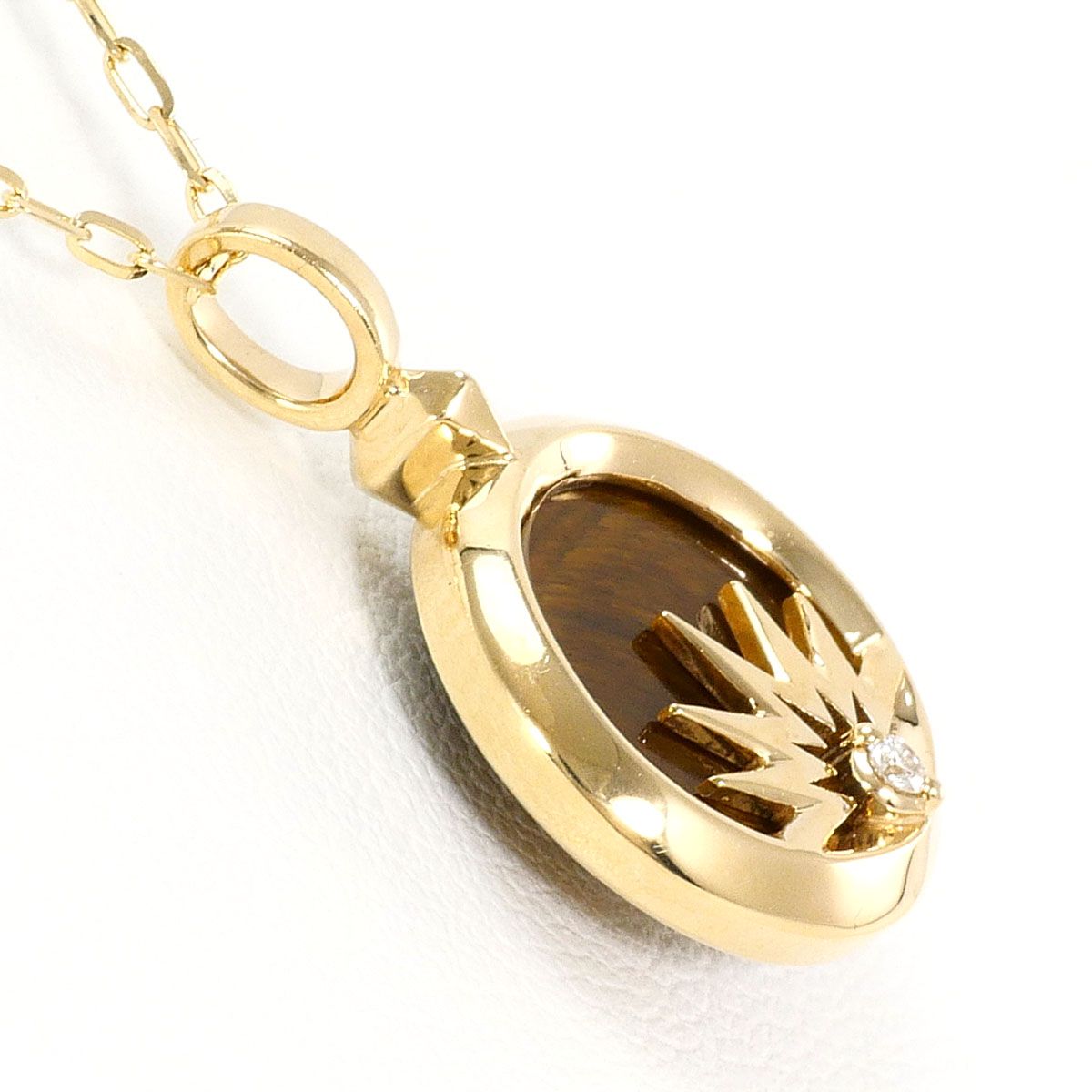 スタージュエリー STAR JEWELRY K10YG ネックレス タイガーアイ