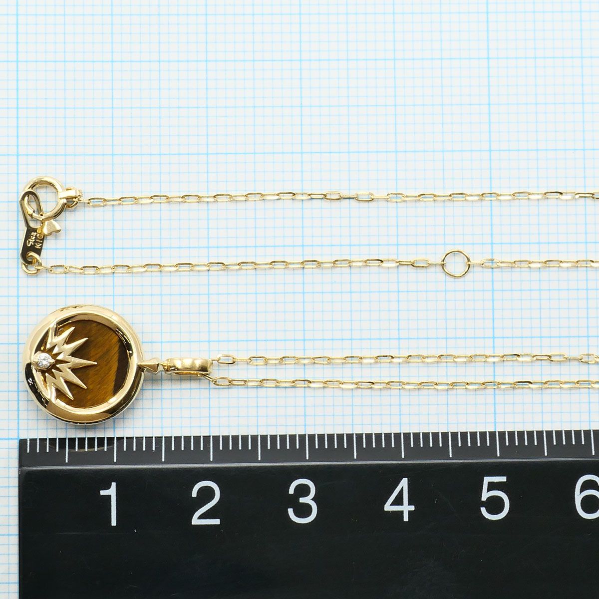 スタージュエリー STAR JEWELRY K10YG ネックレス タイガーアイ 