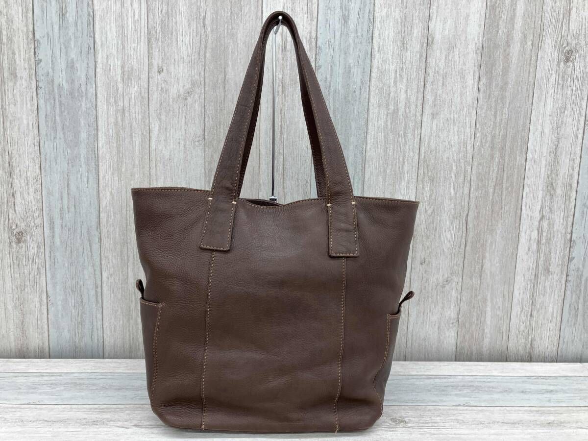 美中古品】 GENTEN 【大型 アマーノ オール レザー トート バッグ】鞄 