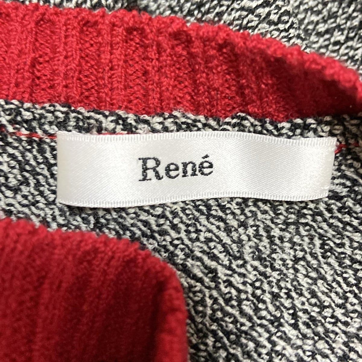 Rene(ルネ) 長袖セーター サイズ34 S レディース - 黒×白×レッド