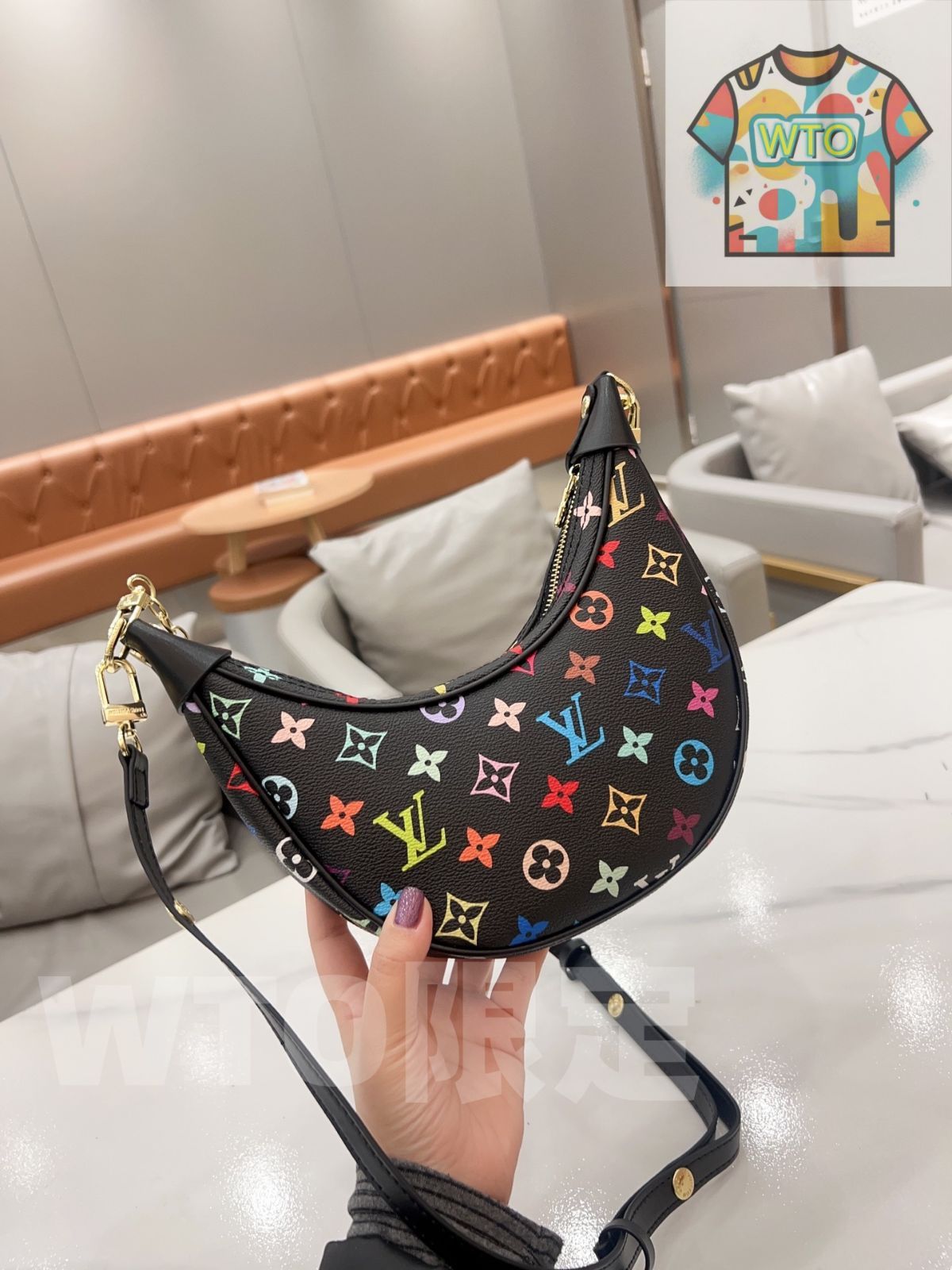 本日特価] TOP New 2025 高品質3点セット - Lv 黒彩ムーンバッグ +