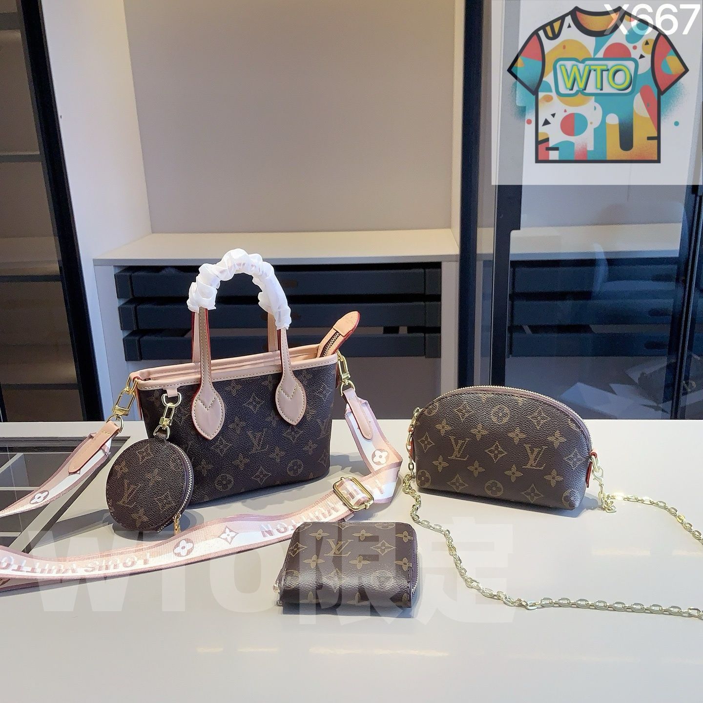 本日特価] 全新シリーズセット X667 - LV ショッピングバッグBB + LV