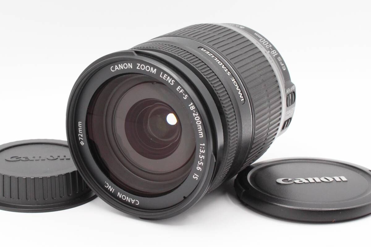 美品 【Canon EF-S 18-200mm IS 】 望遠レンズ　安心保証◎ 極上品☆キヤノン Canon EF-S 18-200mm F3.5-5.6 IS 望遠レンズ 前後