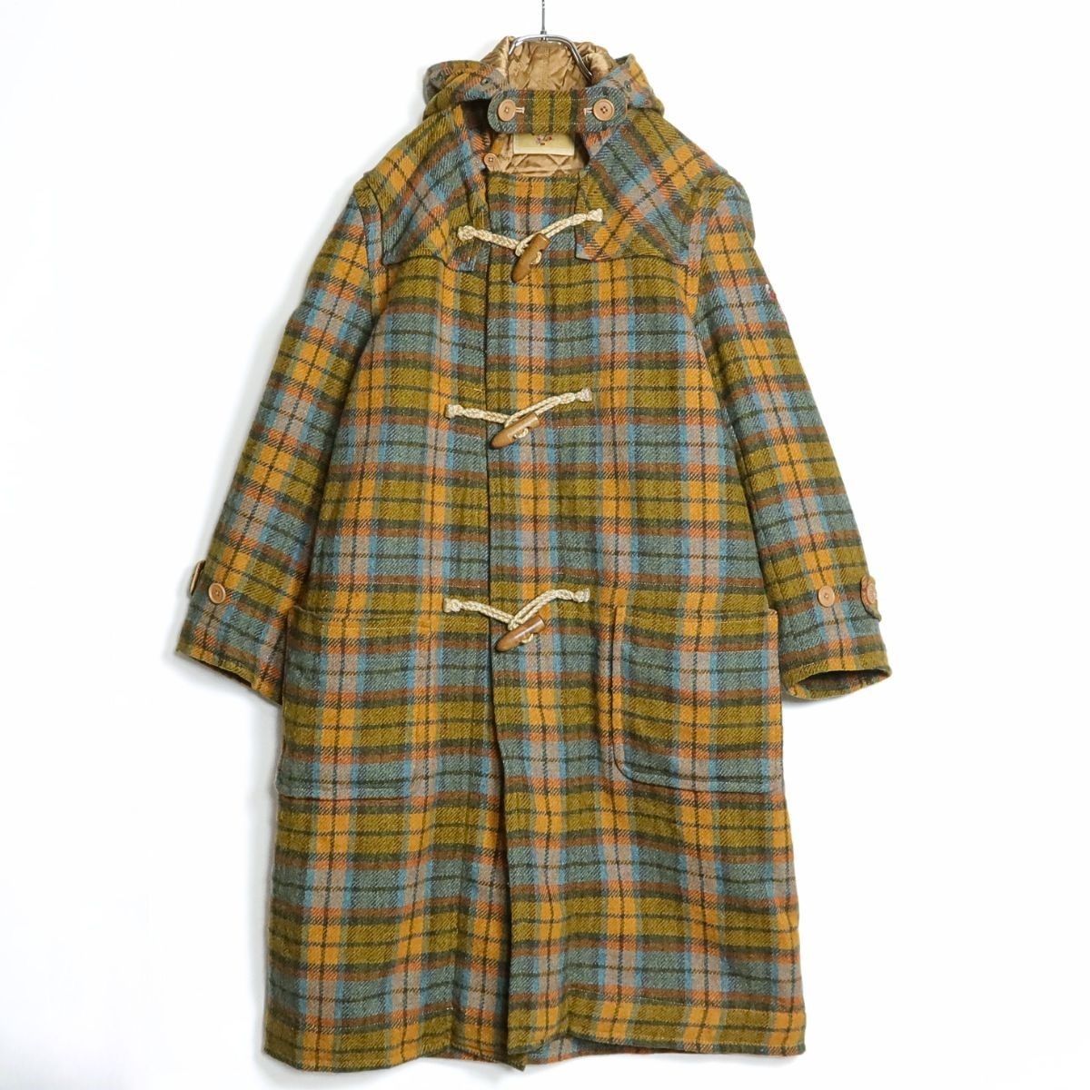 美品】ピンクハウス☆ローズ刺繍♪チェックのダッフルコート フーディ