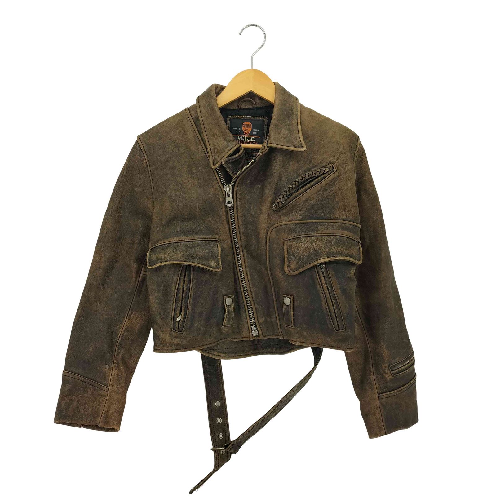 シェビニオン CHEVIGNON 00S W.R.D カウレザー クロップド ライダース