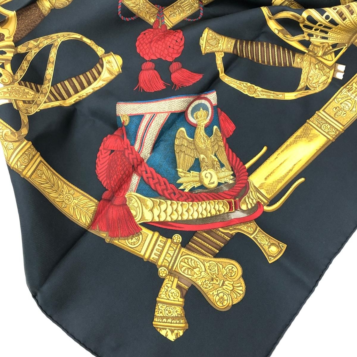 HERMES エルメス スカーフ カレ90/GRAND UNIFORM/壮大な制服 シルク100