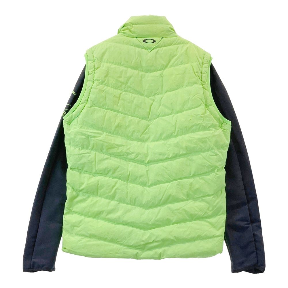 Oakley 蛍光グリーン ダウンベスト M サイズ：L OAKLEY オークリー 着脱可 2way 蓄熱 ダウンベスト スカル