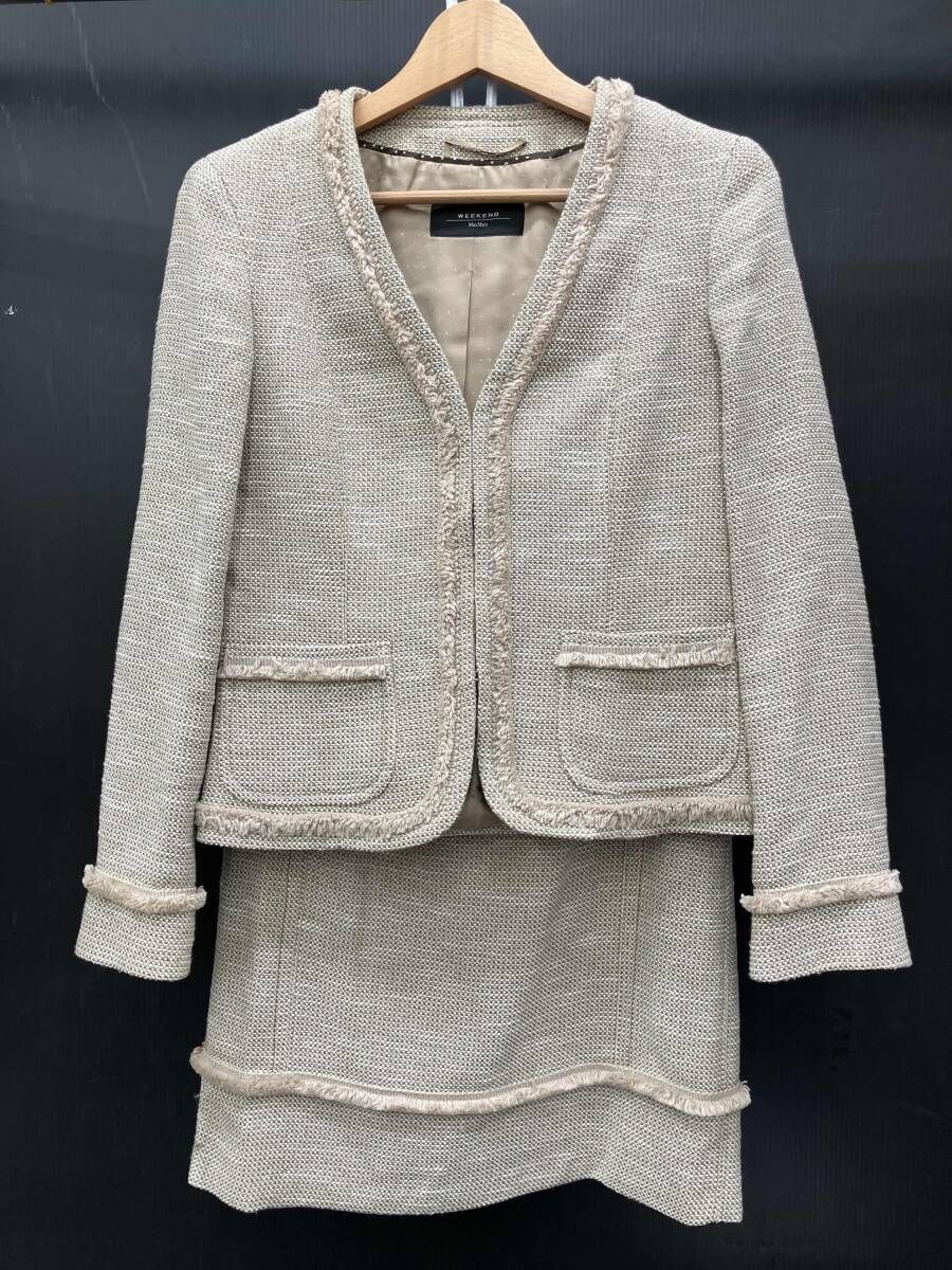 MAX MARA レディース スーツ ジャケット スカート 上下セット ベージュ