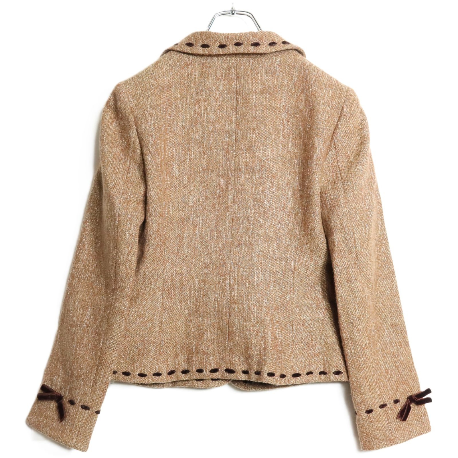 インゲボルグ☆ジャケット サイズM 茶系 ベロアリボン付き♪無地