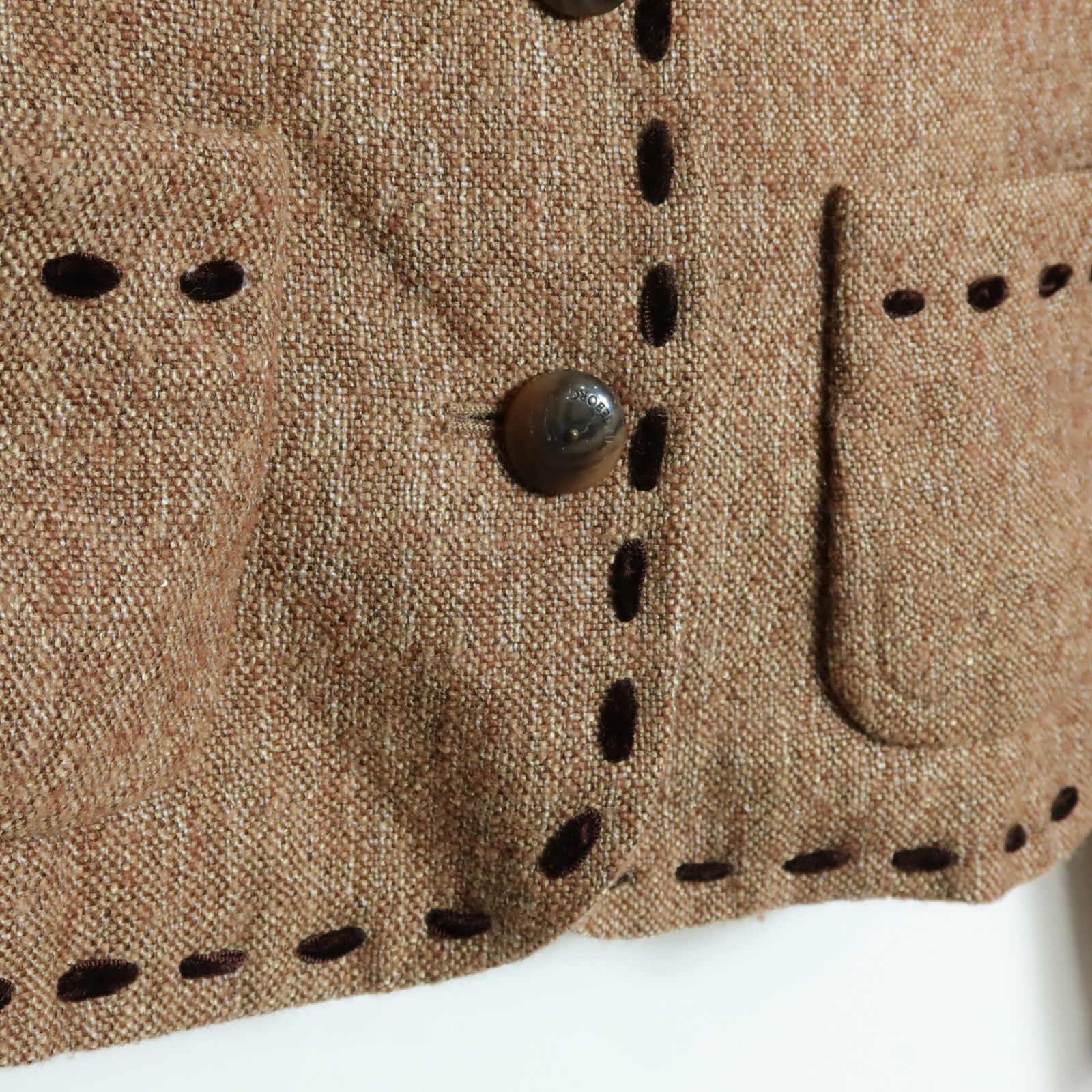 インゲボルグ　ジャケット インゲボルグ☆ジャケット サイズM 茶系 ベロアリボン付き♪無地