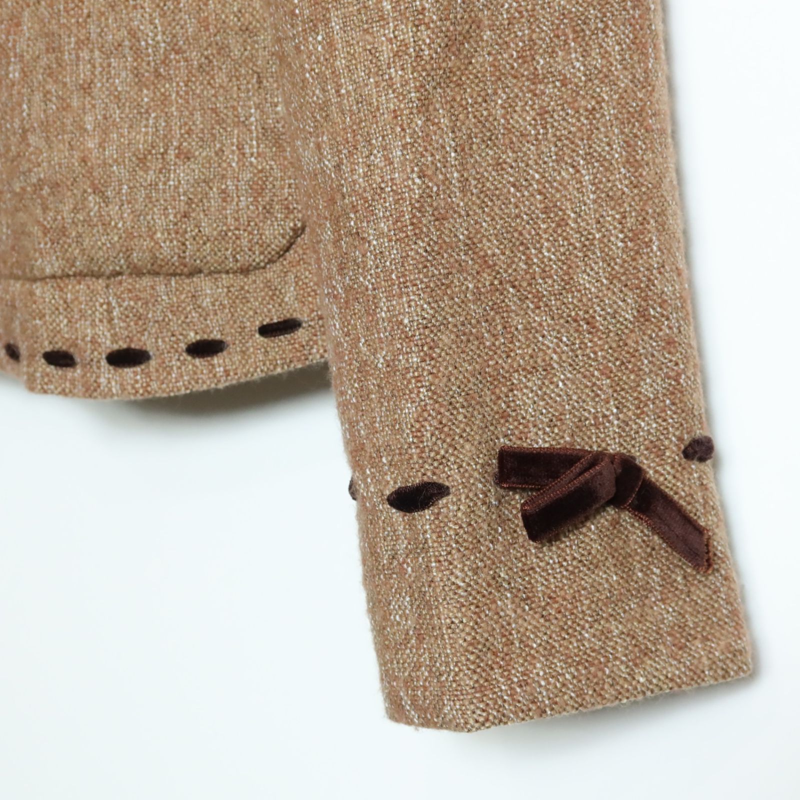 インゲボルグ☆ジャケット サイズM 茶系 ベロアリボン付き♪無地