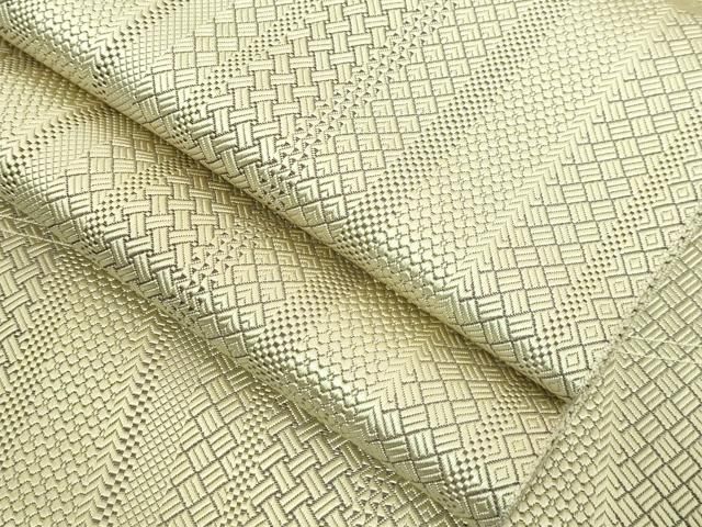 小森草木染工房 定番 ジャバラ紋 サンドベージュ 正絹 八寸名古屋帯 訳