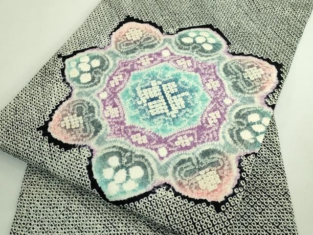 平和屋本店■極上　名門　藤娘きぬたや・総絞り　九寸名古屋帯　舞桜　紐文　逸品　DZAA5255kh5 平和屋本店□極上 名門 藤娘きぬたや・総絞り 九寸名古屋