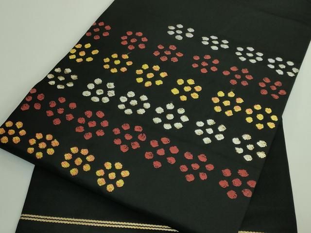 平和屋着物■極上　龍村美術織物　たつむら　九寸開き名古屋帯　梅形段文　黒地　金糸　逸品　DZAB1483kh5 平和屋着物□極上 龍村美術織物 たつむら 九寸開き名古屋帯 梅