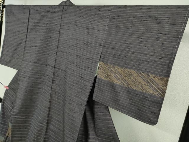 正絹 手織り 牛首紬 白山工房 三代目川村久太郎 平和屋着物□極上 二代目 川村久太郎 石川県指定無形文化財 牛首紬