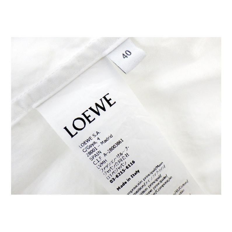 ロエベ アナグラムポケットロングスリーブTシャツ ホワイト 白 ロゴ 刺繍 ロエベ アナグラムポケットロングスリーブTシャツ ホワイト 白 ロゴ