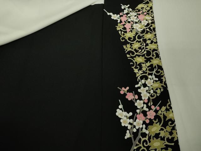 平和屋着物□極上 本加賀友禅作家 柿本市郎 黒留袖 仕覆花文 逸品