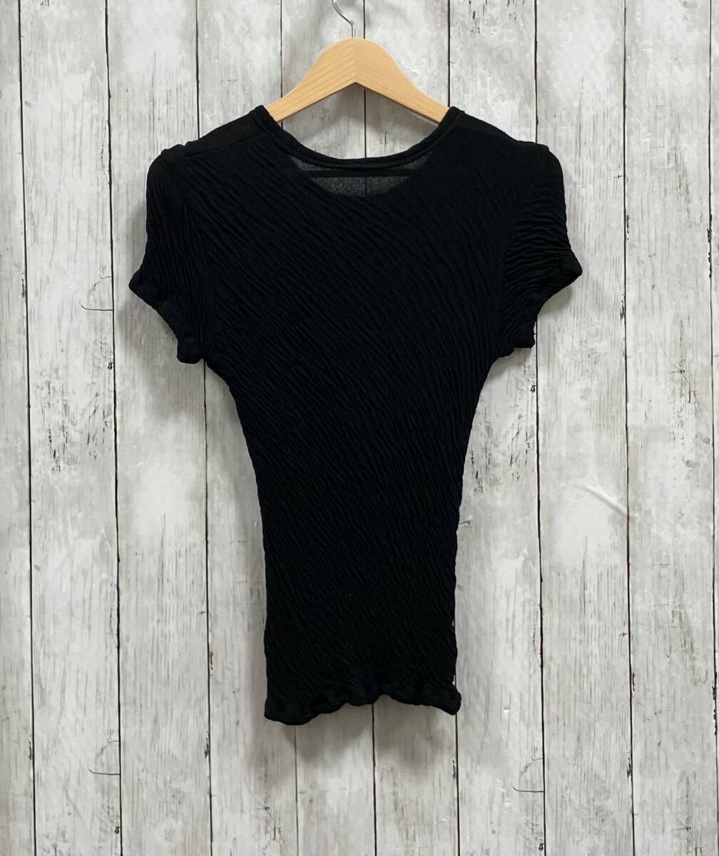 ISSEY MIYAKE me 半袖 カットソー Tシャツ シワ加工 ブラック ISSEY MIYAKE me 半袖 カットソー Tシャツ シワ加工 ブラック イッセイ
