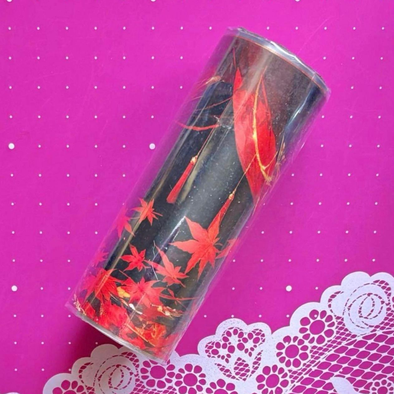 PET 销红妆 10.3cm×5m 海外マスキングテープ 海外マステ 背景 - メルカリ