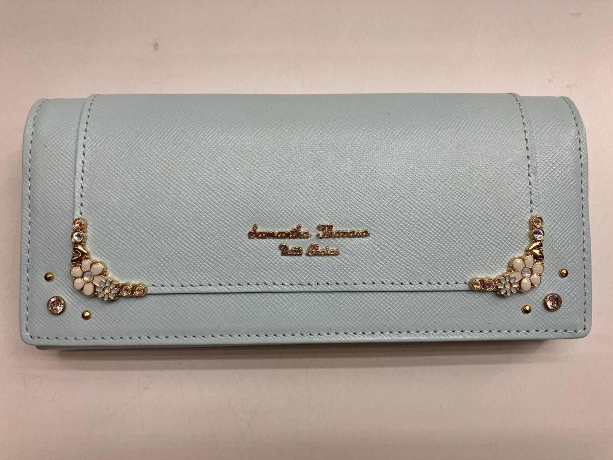 Samantha Thavasa パープル×ラメオフホワイト 長財布 ラメレザー