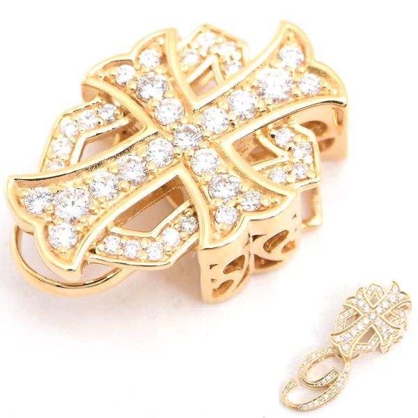 【売り切り！】ゆきざき.K18ホワイトゴールドダイヤモンド トップ ゆきざき ペンダント ユニセックス ダブルトップ ダイヤモンド