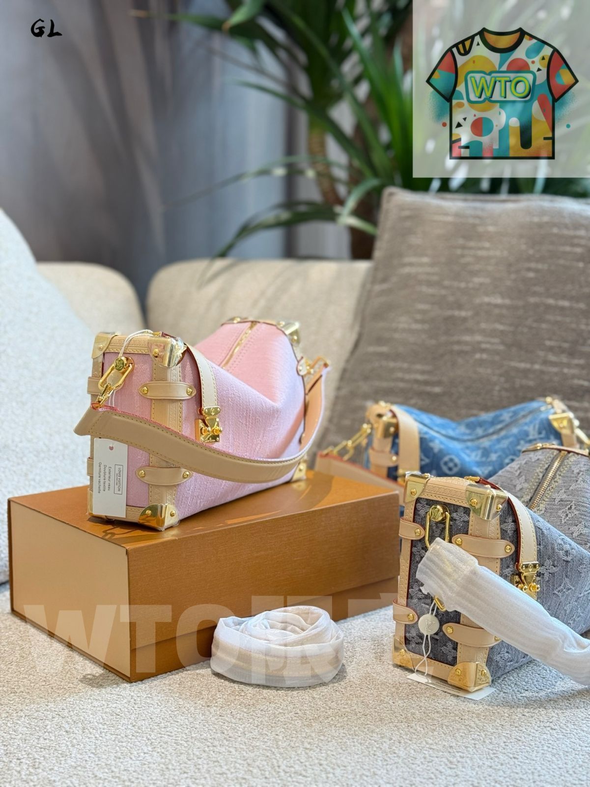 今日特価】Louis Vuitton New Soft Box Bag Side Trunk Medium - ルイ