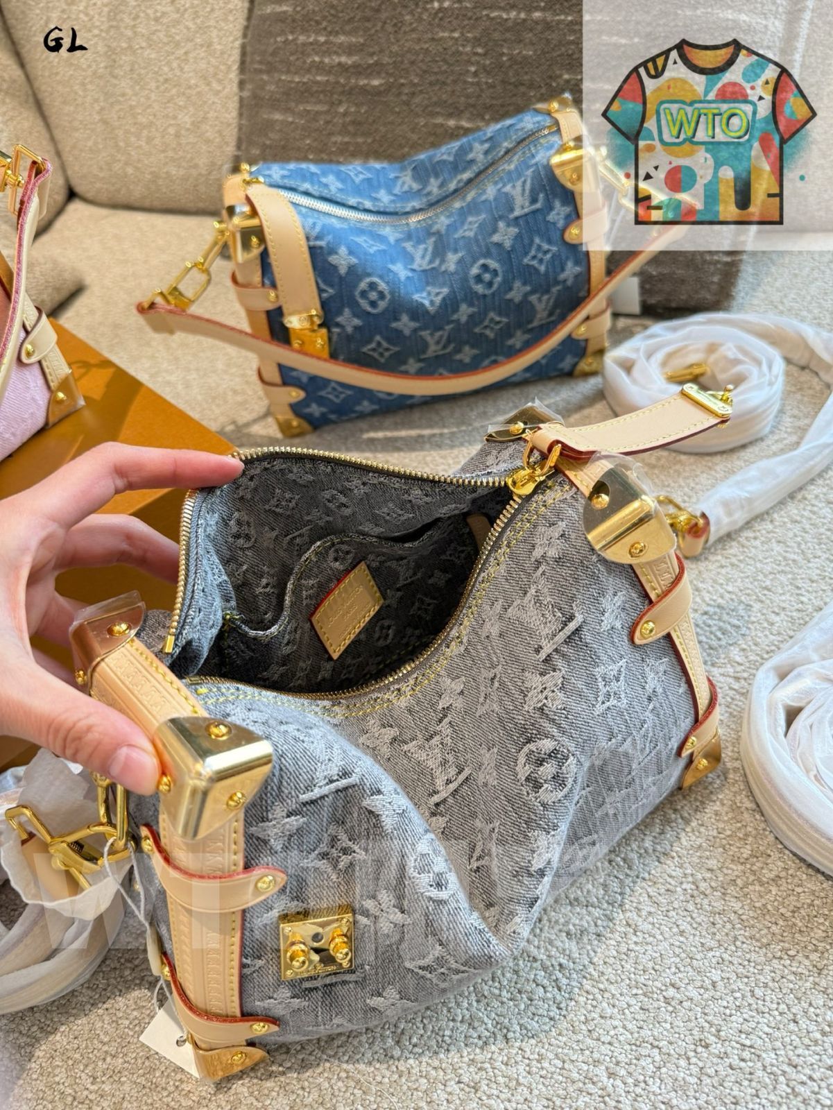 VUITTON 大量！袋 セット⑩ 今日特価】Louis Vuitton New Soft Box Bag Side Trunk Medium - ルイ