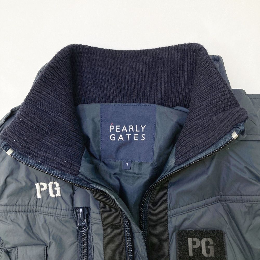 サイズ：1 PEARLY GATES パーリーゲイツ 中綿 ジップベスト ネイビー系