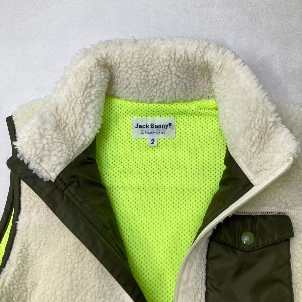 サイズ：2 JACK BUNNY ジャックバニー ボア ジップベスト ホワイト系