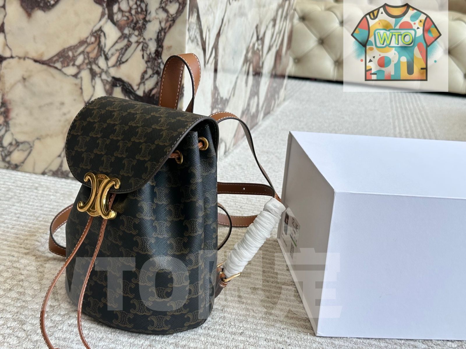 今日特価】Celine Monogram Double Shoulder Bag - セリーヌ