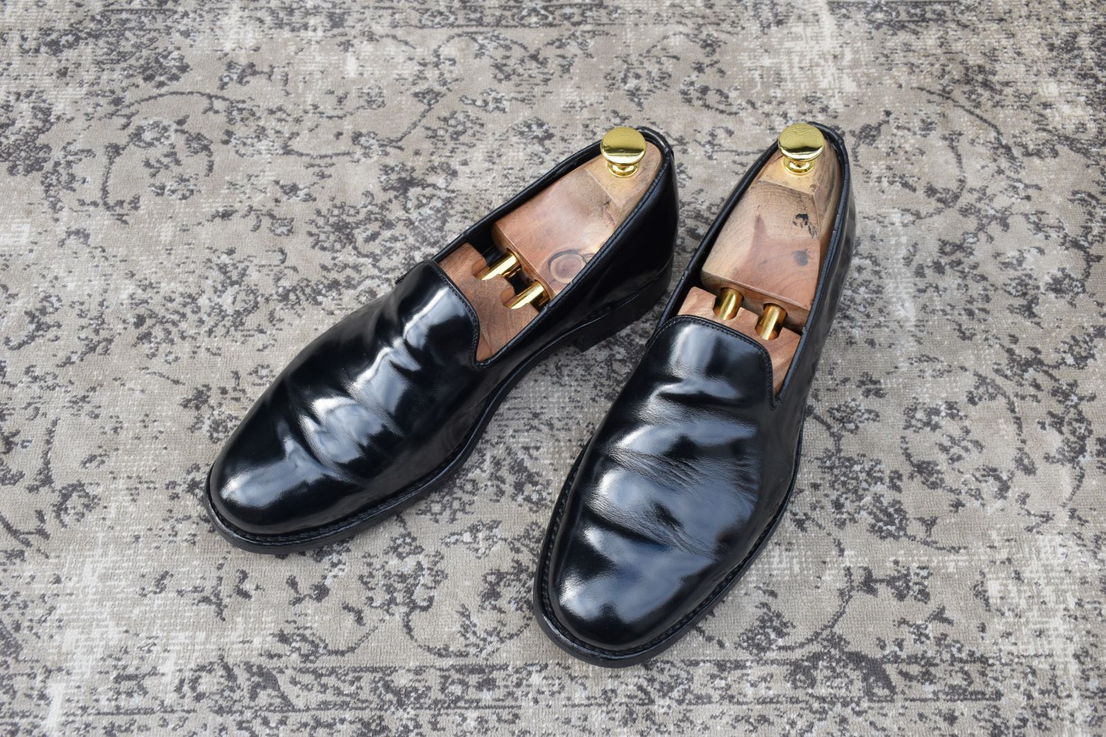 SANDERS サンダース スリッポン ローファー 黒 ブラック BLACK UK8相当