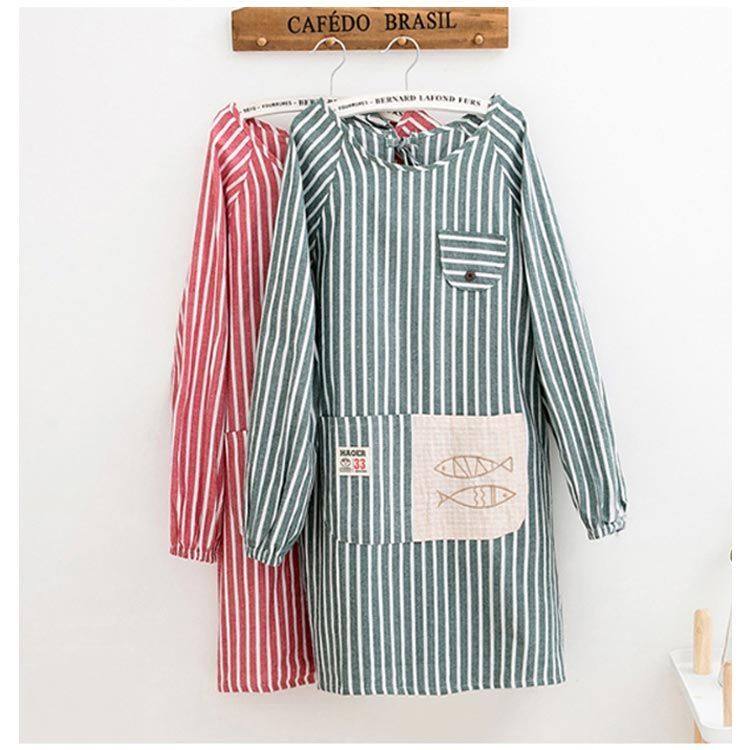 送料無料 エプロン ロング 大人用 ポケット付き おしゃれ 割烹着