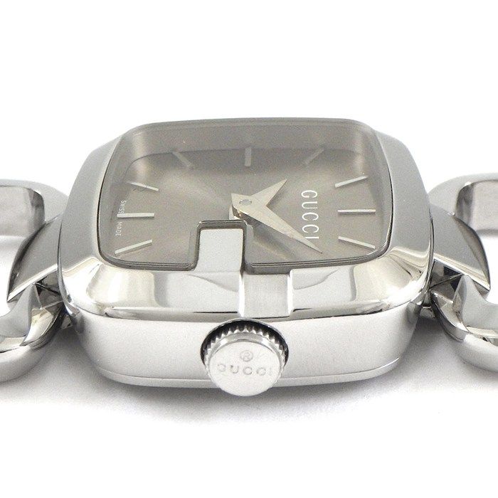 グッチ GUCCI 腕時計 Gコレクション 125.5/YA125507 スクエア サンレイ ブラウン文字盤 SS クオーツアナログ 【中古】 GUCCI - グッチ GUCCI 腕時計 Gコレクション 125.5/YA125507 スクエア